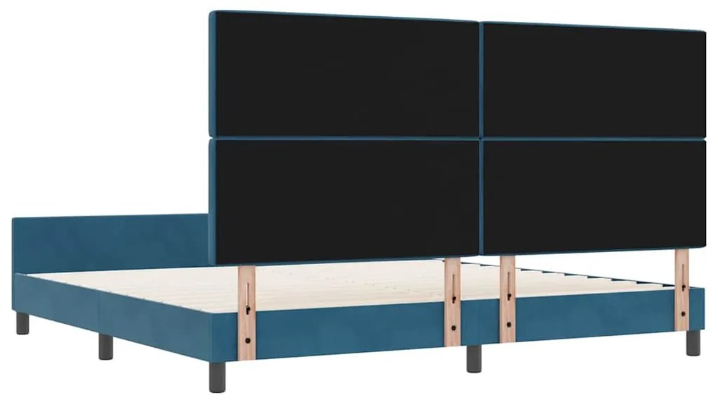 Cama vidaXL Azul Escuro 200x200 cm Veludo