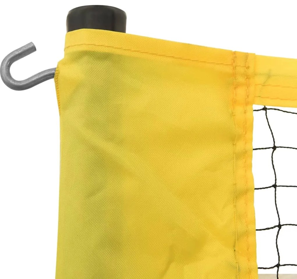 Rede de badminton 600x155 cm tecido PE amarelo e preto