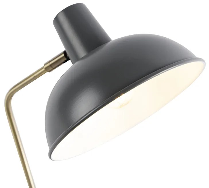 Candeeiro de mesa retro cinzento com bronze - Milou Moderno