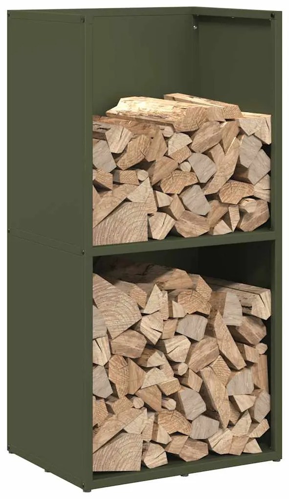 Suporte para lenha aço laminado a frio verde azeitona