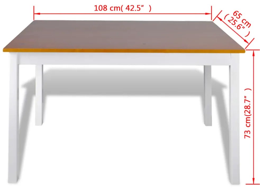 Conjunto de jantar 5 pcs castanho e branco