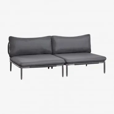 Sofá Modular De Jardim De 2 Peças Em Aço Roubly Cinza Grafito - Sklum