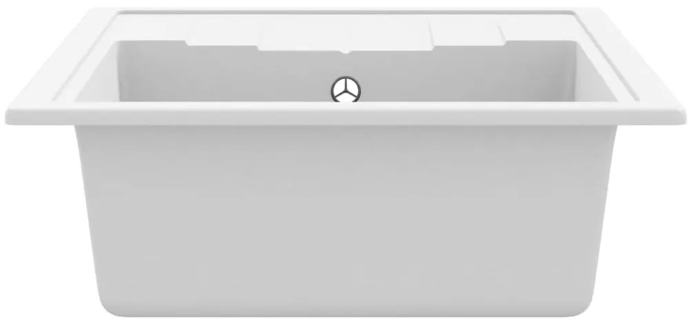 Lava-louça cozinha orifício extravasamento oval granito branco