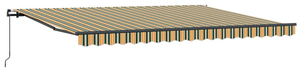 vidaXL Toldo Retrátil Verde e amarelo 450 × 300 cm Poliéster e Aço