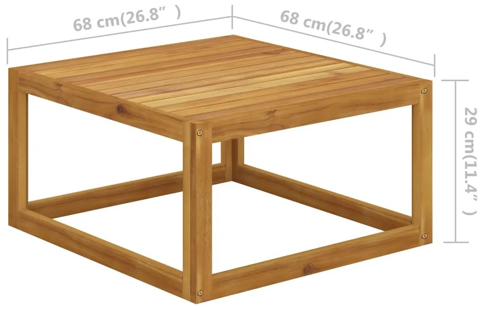 Mesa de centro 68x68x29 cm madeira de acácia maciça