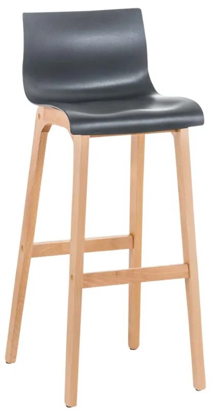 Banco de bar Hoover em plástico e com estrutura de Cor Natural 41 x 101 x 46 cm Cinzento