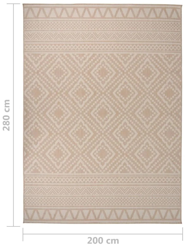 Tapete de tecido plano p/ exterior 200x280 cm riscas castanhas