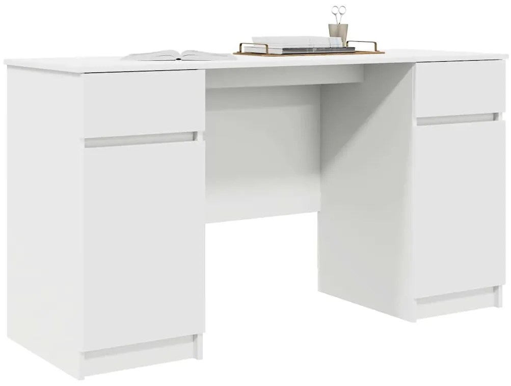 Mesa vidaXL Branca 140x49x76 cm Madeira engenheirada