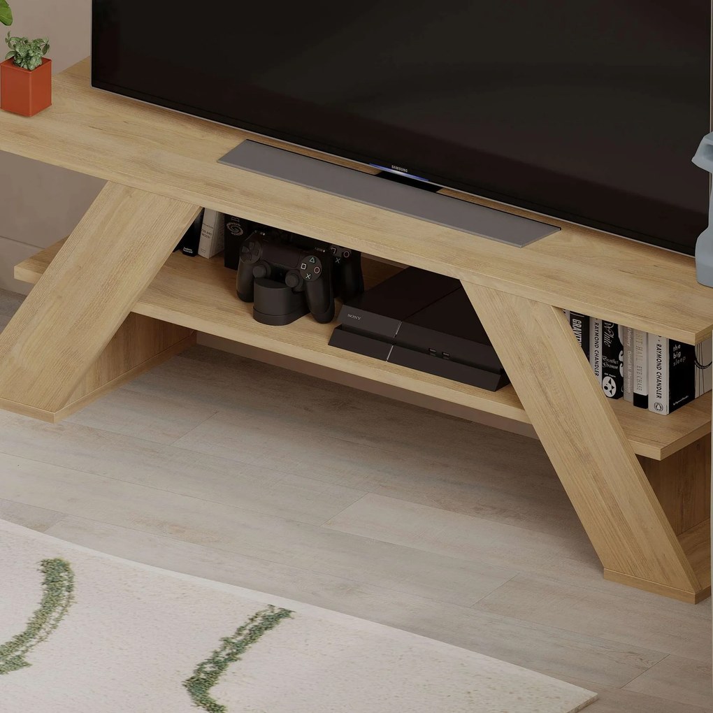 Móvel de TV "Luna" – Carvalho– 120 x 40 x 33,5 cm – Design Moderno