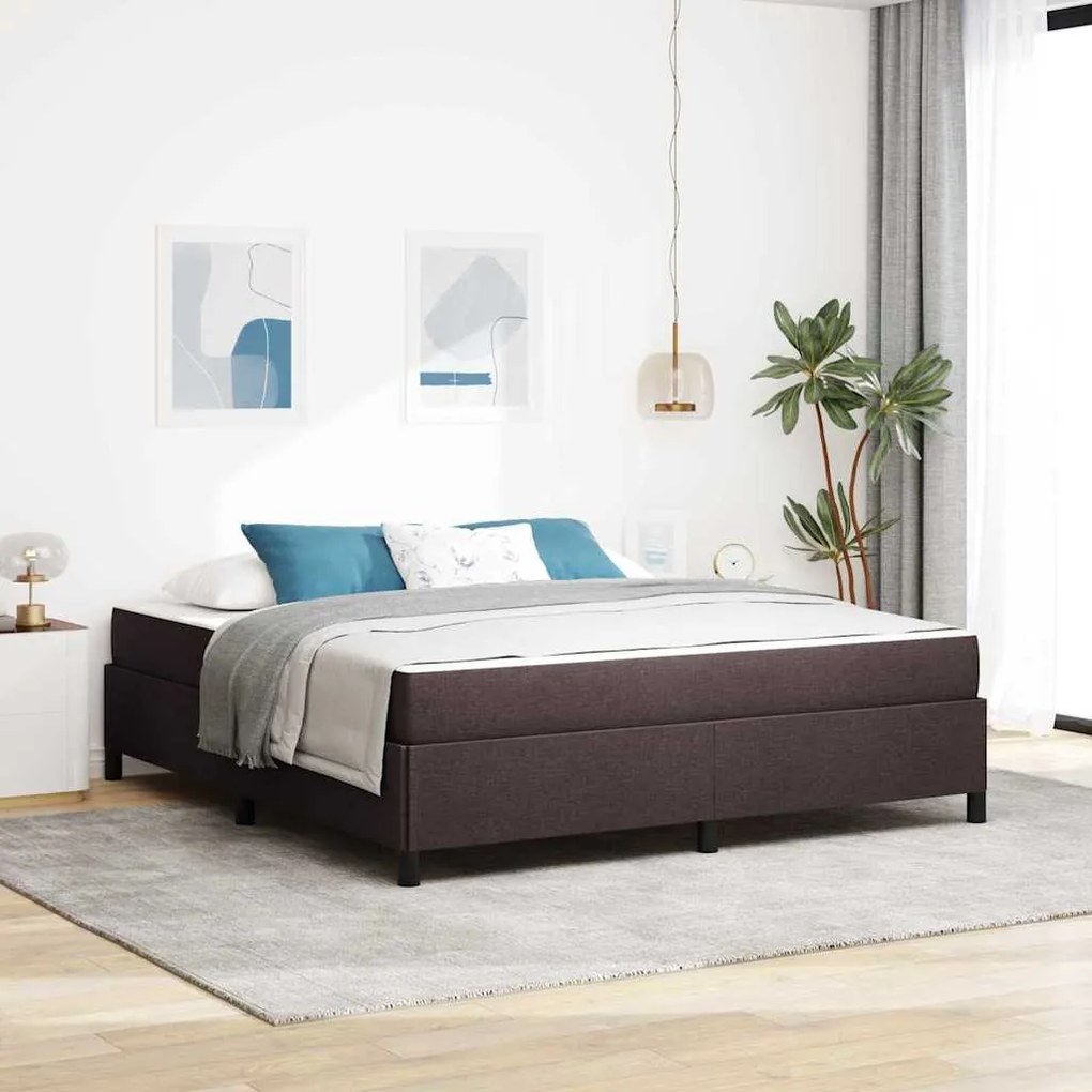 vidaXL Cama Box Castanho 180 x 200 cm Tecido, Madeira de Engenharia
