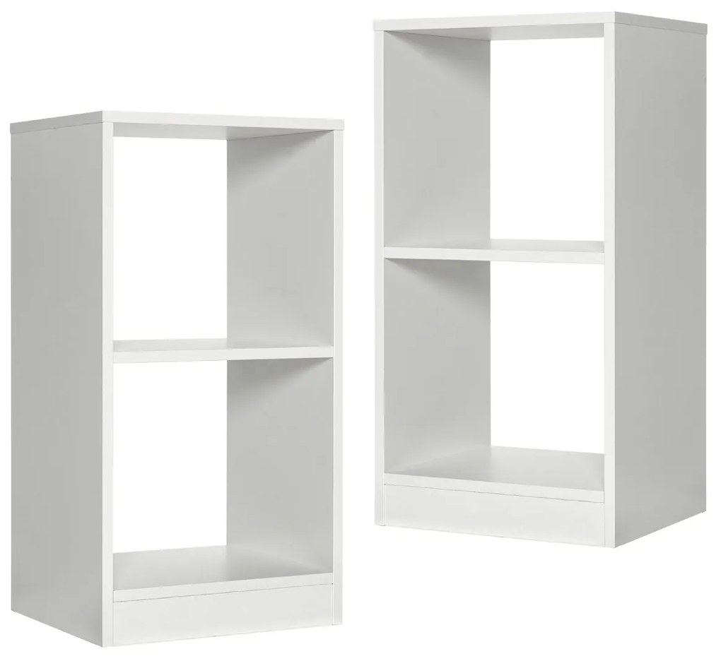 Conjunto de 2 estantes cubos 38 x 33 x 72,5 cm de 2 níveis Branco