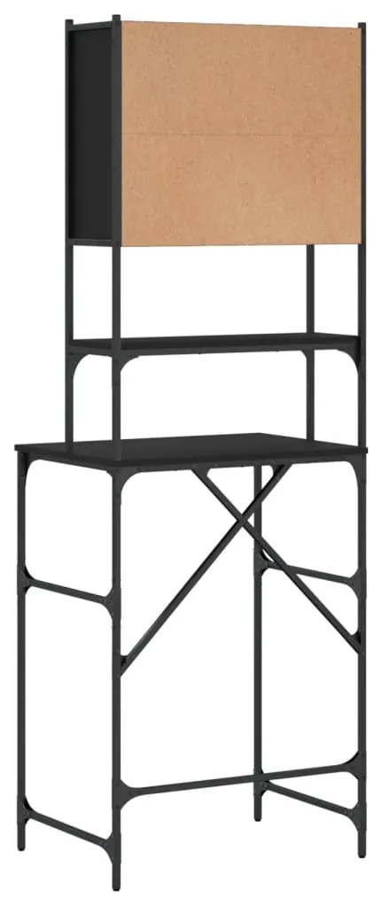 Armário sanita/máquina de lavar 68x48,5x194 cm preto