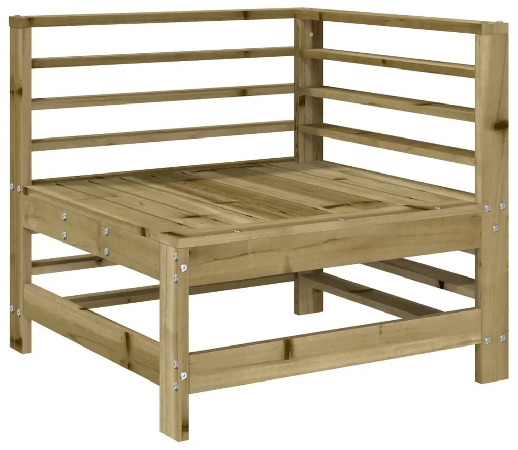 6 pcs conjunto lounge de jardim madeira de pinho impregnada