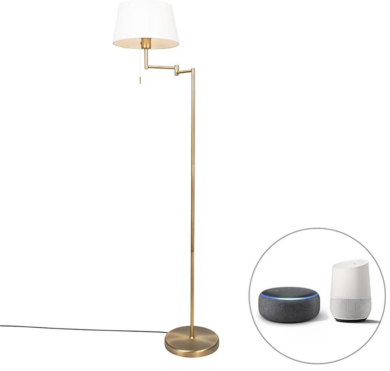 LED Candeeiro de pé clássico inteligente bronze com branco incl. WiFi A60 - Ladas Fix Rústico