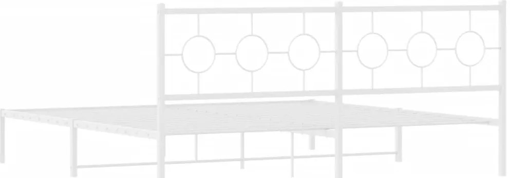 Estrutura de cama com cabeceira 200x200 cm metal branco
