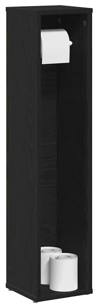Móvel p/ casa de banho c/ suporte de rolos 20,5x20x90 cm preto