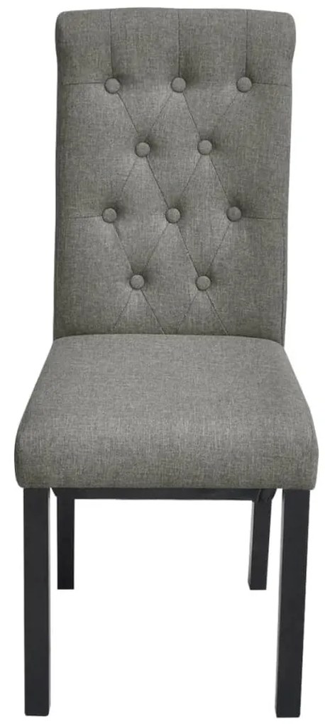 Cadeiras de jantar 2 pcs tecido cinzento-claro