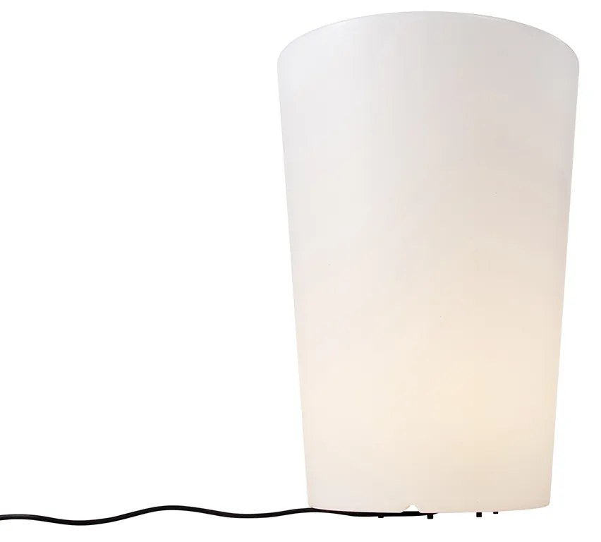Candeeiro de chão exterior branco 60 cm vaso de flores IP44 - Verano Moderno