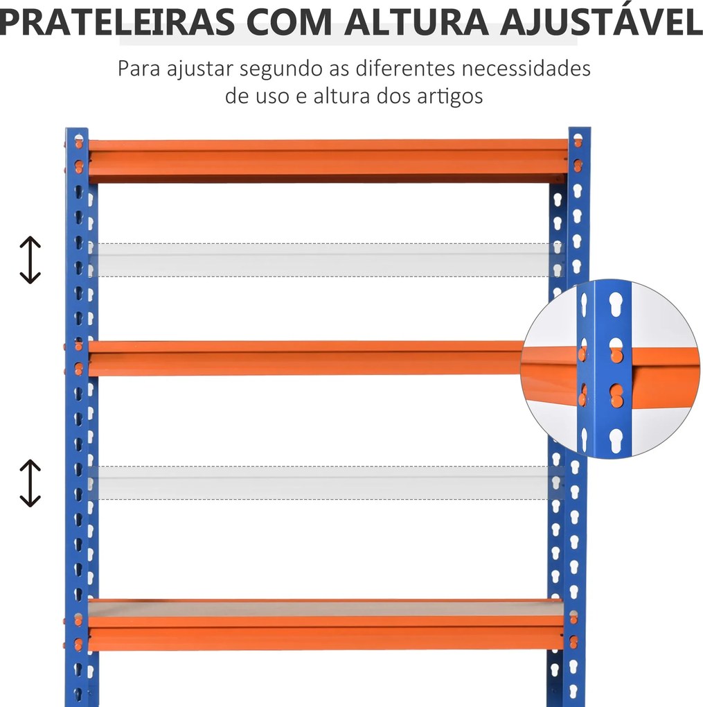Estante com Prateleiras – Modelo Cefalù – 80x40x182 – Madeira – 6 Níve