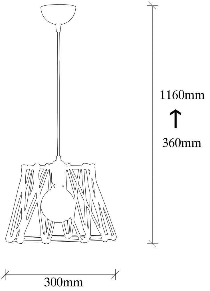 Candeeiro de Teto Jutini – Preto e Bege – Diâmetro 30 cm x Altura 116