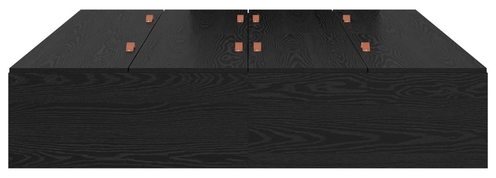 Cama com Arrumação vidaXL Madeira Preta 140x200 cm