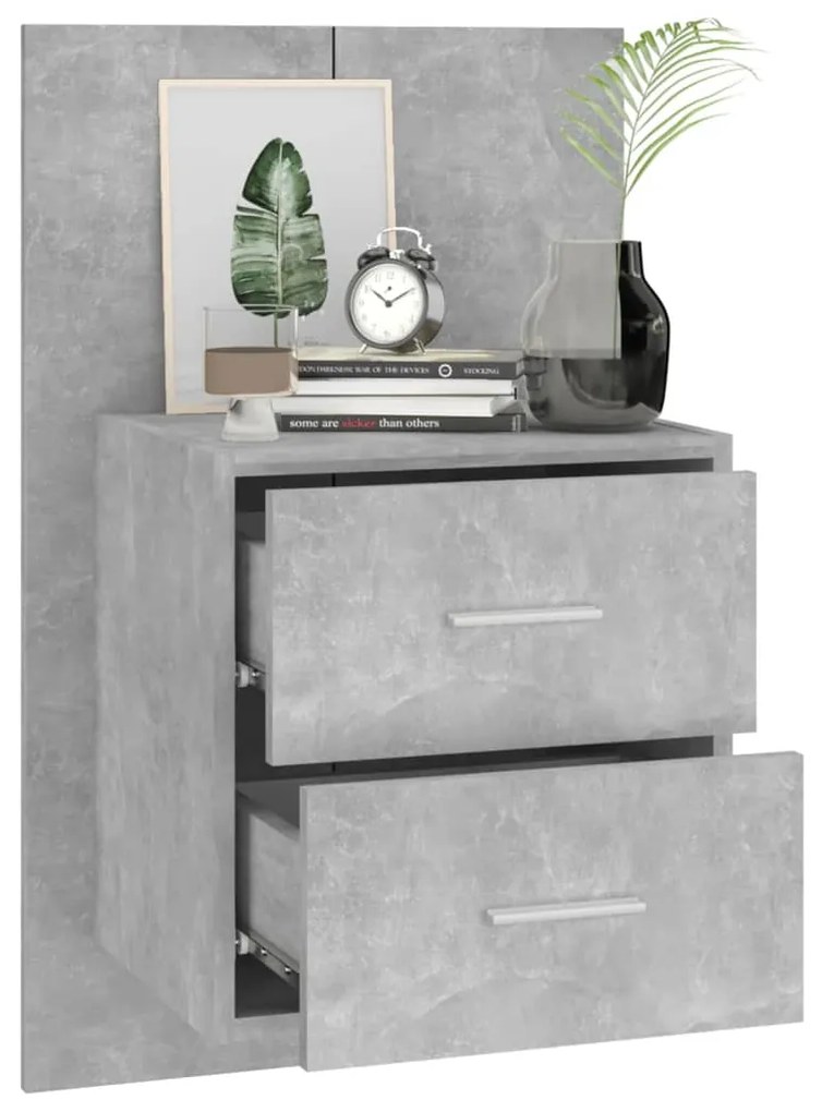 Mesa de cabeceira montagem na parede cinzento cimento