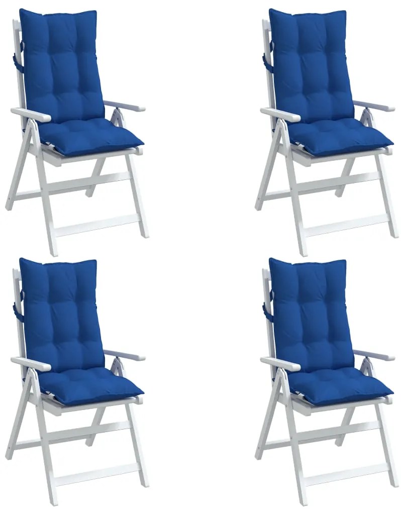 Almofadões cadeira encosto alto 4 pcs tecido oxford azul real