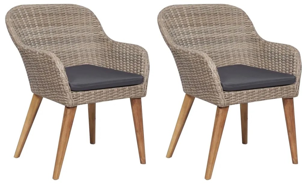 3 pcs conjunto de jantar para jardim castanho