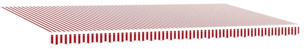 Toldo Retrátil Manual Listrado Vermelho e Branco 600x300 cm