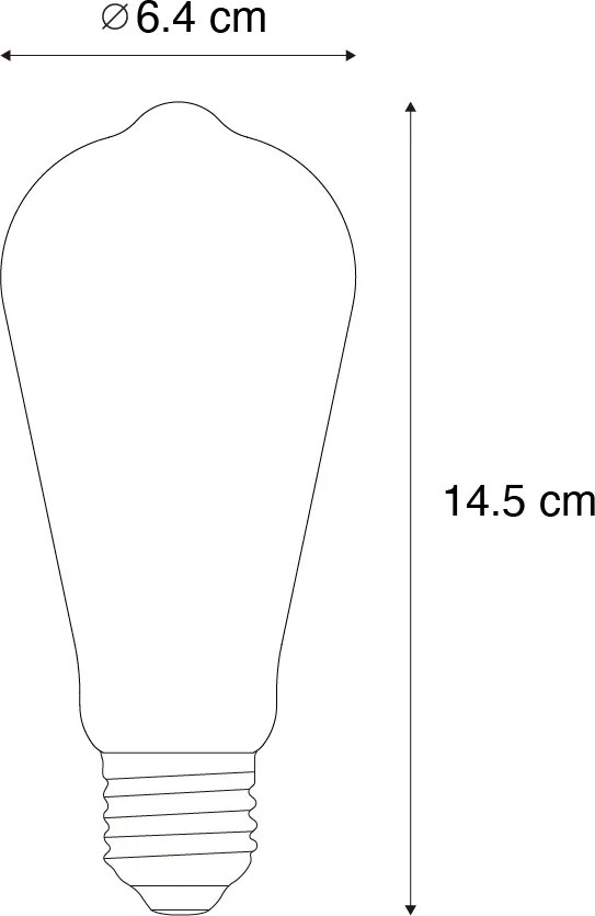 Conjunto de 5 Lâmpadas LED E27 ST64 Transparente 3.8W 806 lm 3000K