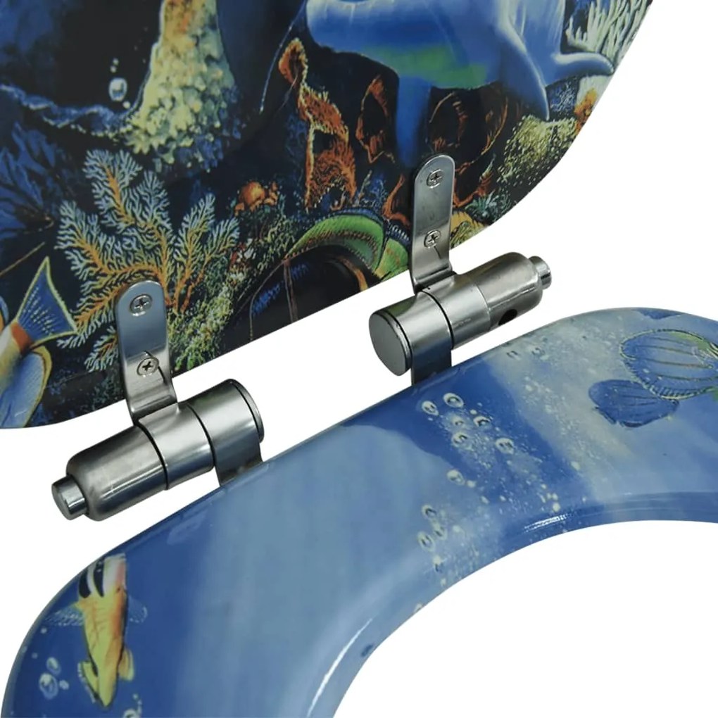 Assento de sanita com tampa de fecho suave MDF design golfinhos