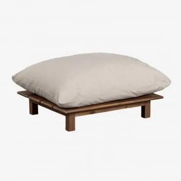 Puff De Jardim Em Madeira De Acácia Brina Beige Creme - Sklum