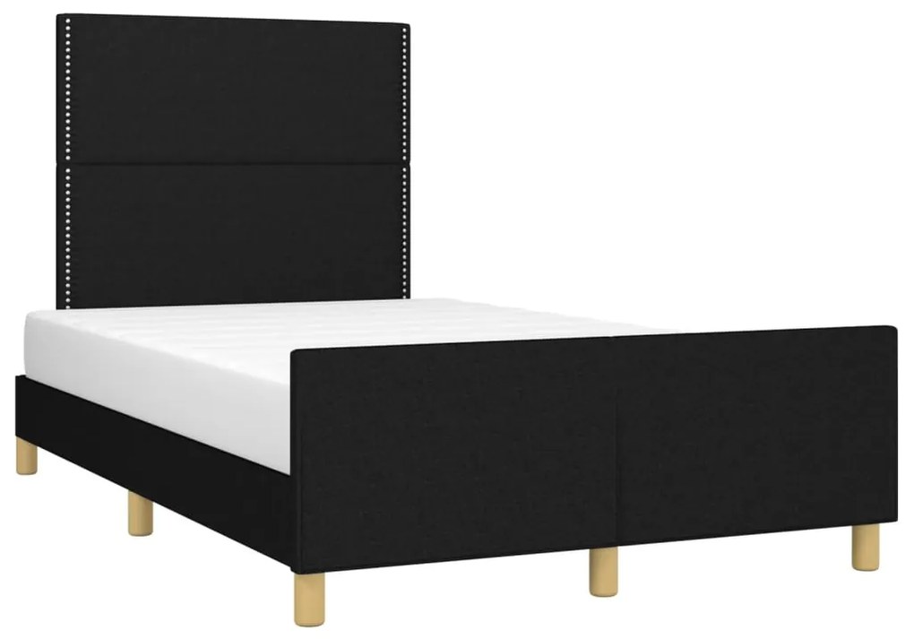 Estrutura de cama sem colchão 120x200 cm tecido preto
