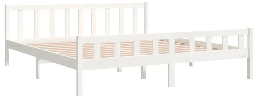 Estrutura de cama 160x200 cm madeira maciça branco