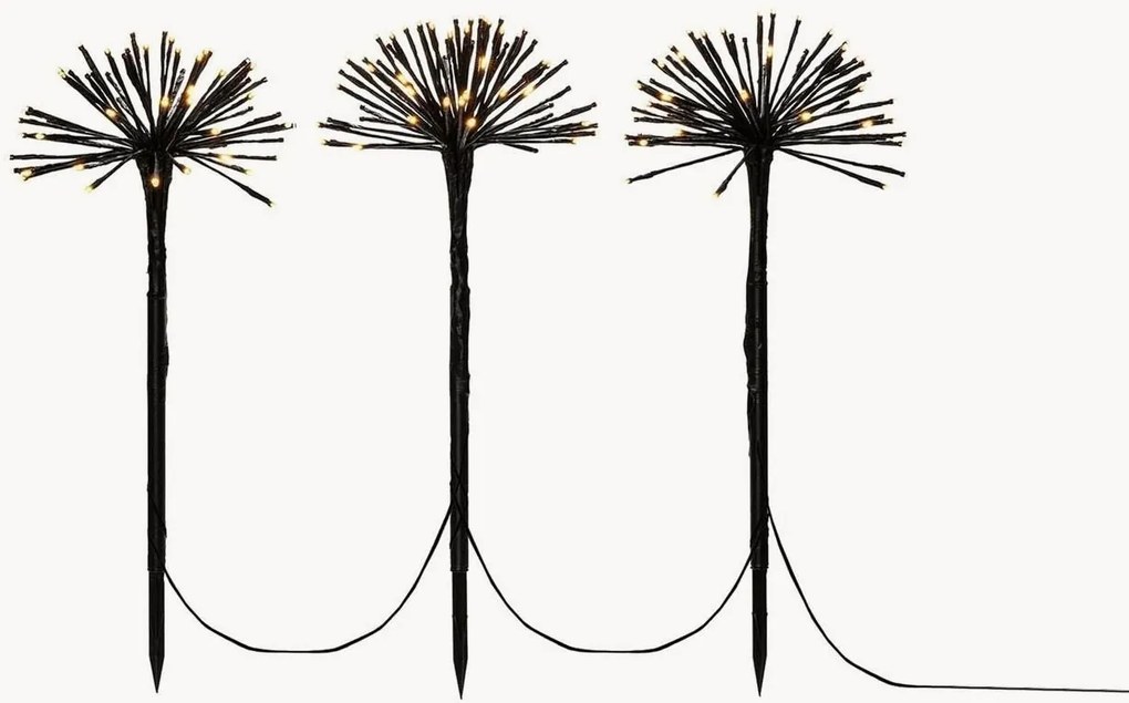 Candeeiros de estaca LED para exterior Pusteblume, conjunto de 3