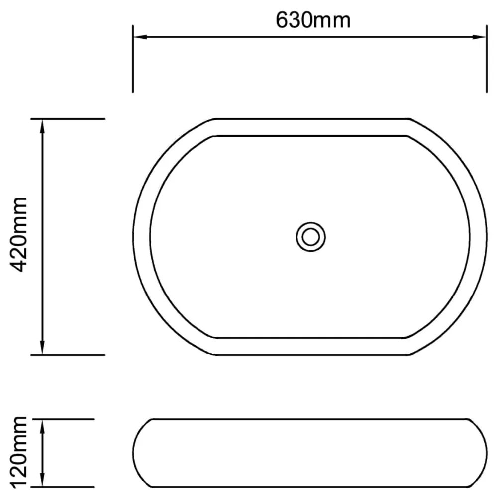 Lavatório cerâmica 63 x 42 cm, forma oval / Branca