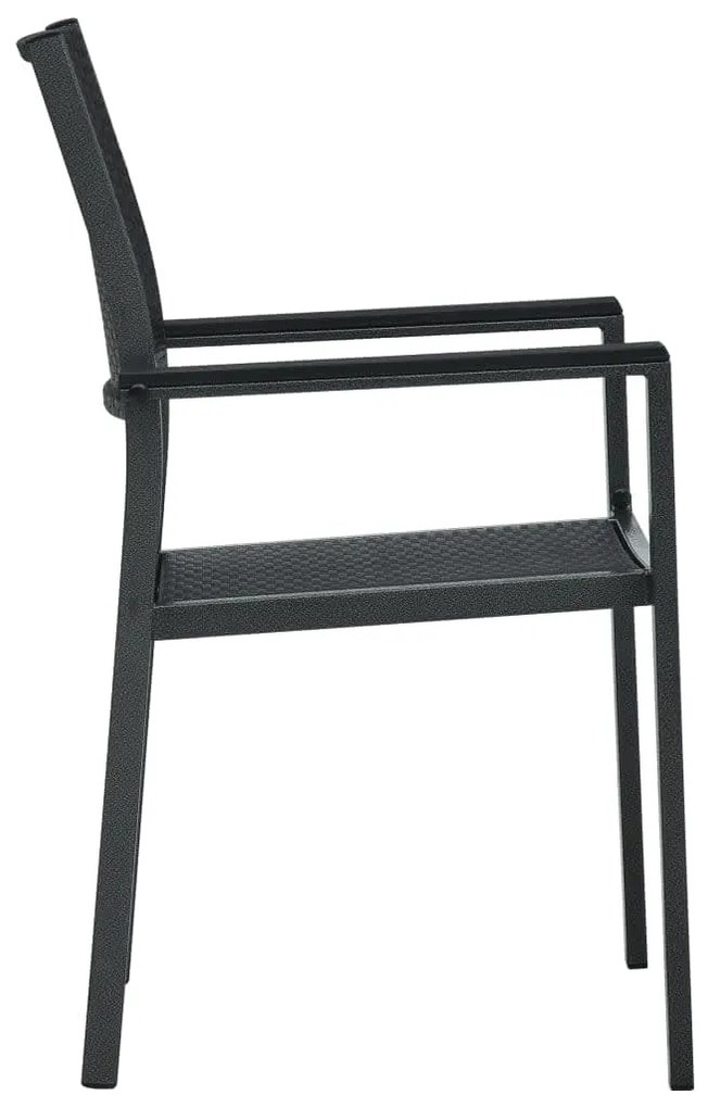 5 pcs Conjunto de jantar para jardim preto