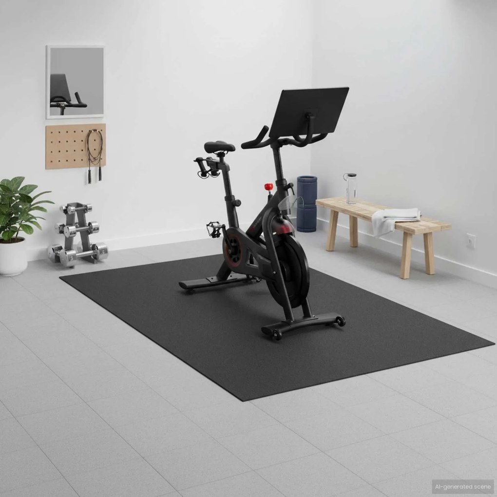 vidaXL Tapete de Proteção para Esportes Preto 243 x 152 x 0,6 cm PVC