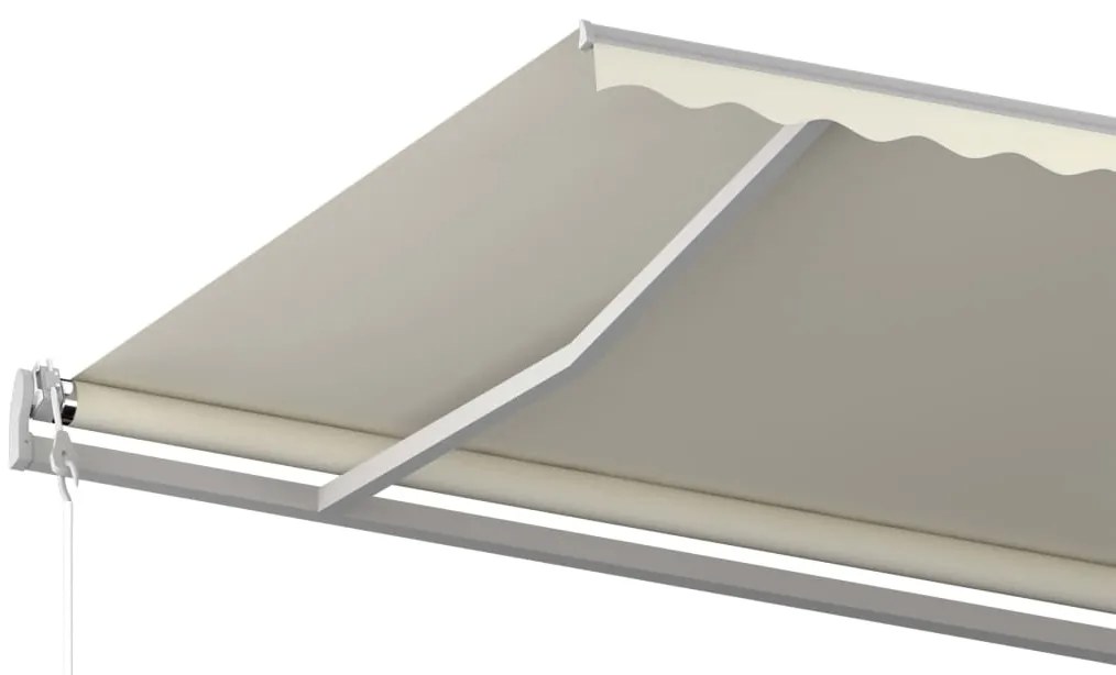 Toldo retrátil manual com postes 6x3,5 m cor creme