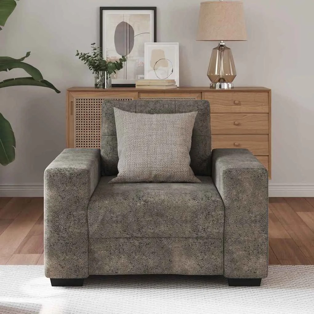 Poltrona vidaXL Cinza Escuro 59 cm em Couro Sintético