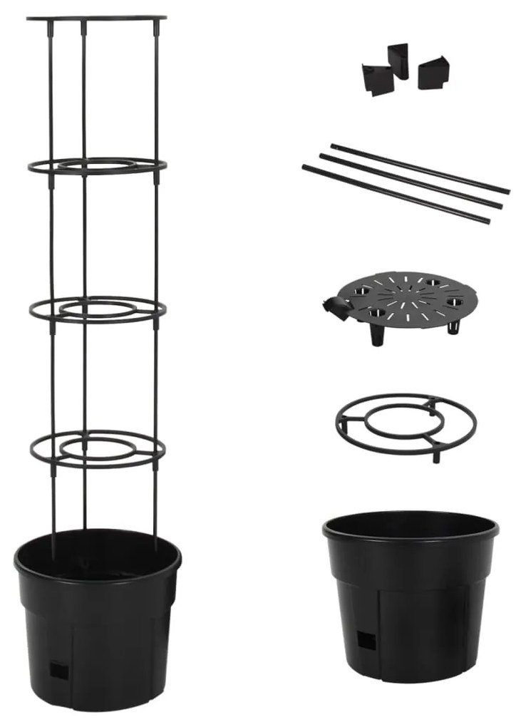 Vaso p/ cultivo de tomate Ø29,5x115 cm polipropileno antracite