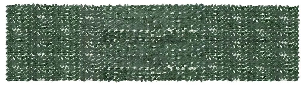 Tela de varanda com folhas verde-escuras 600x150 cm