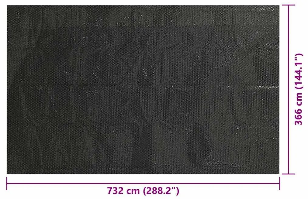 Cobertura para piscina 732x366 cm PE preto
