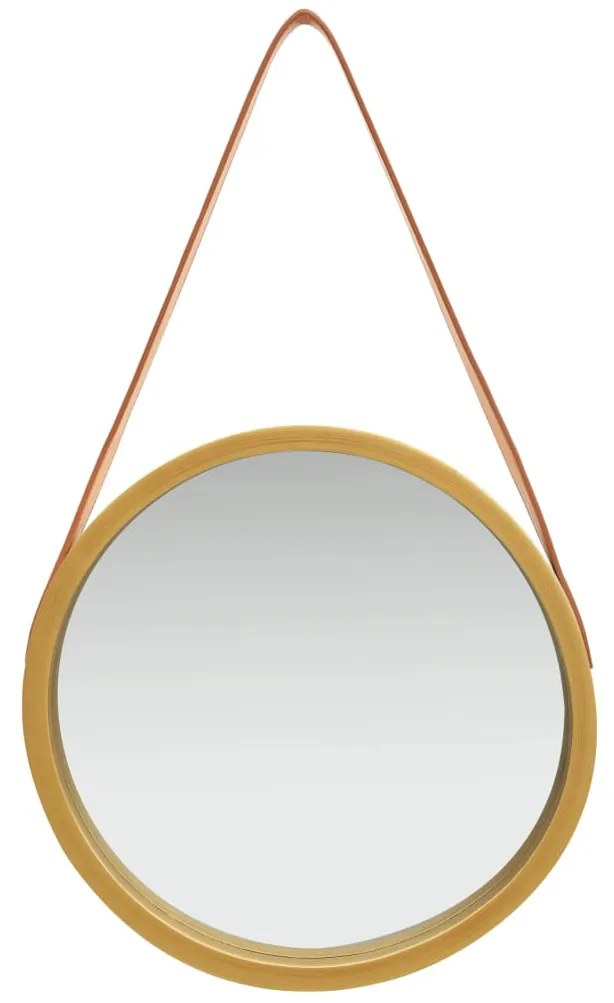 Espelho de parede com alça 40 cm dourado