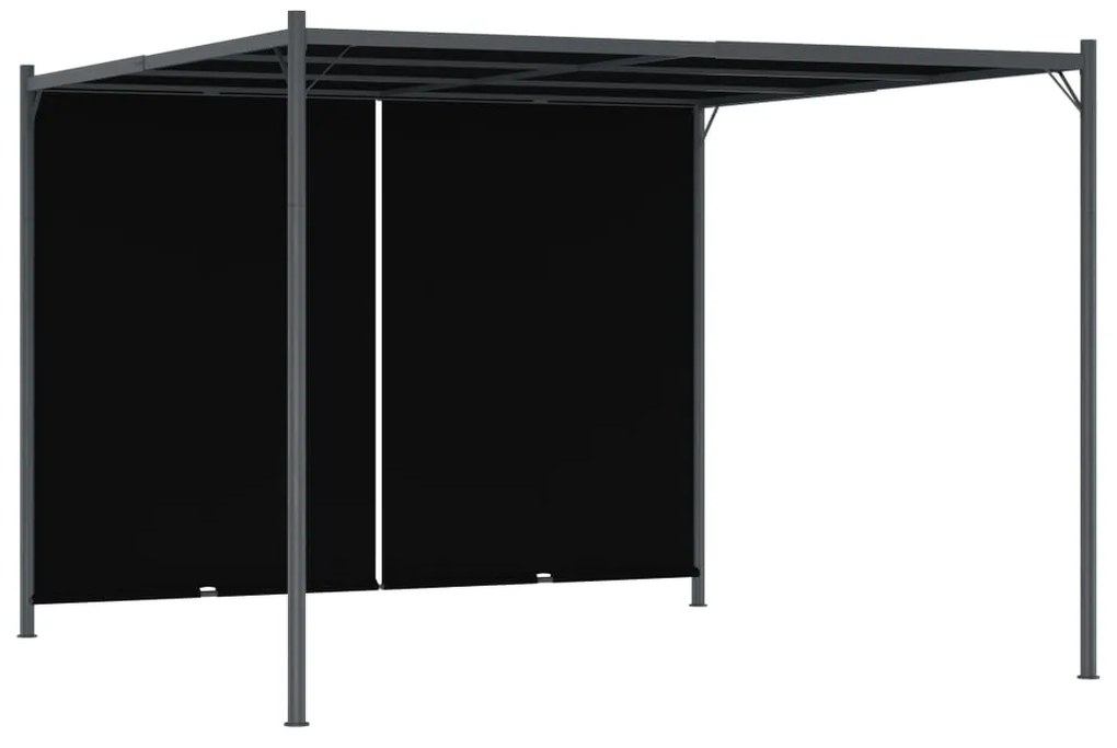 Pérgola de jardim com teto retrátil 3x3 m antracite