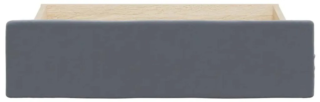 Gavetas de cama 2pcs derivados de madeira e veludo