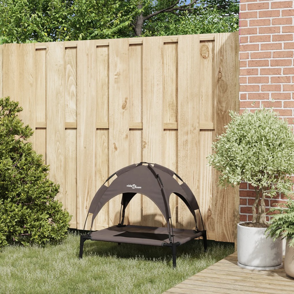 Cama Elevada para Cão Castanha Metal 76 x 62 x 70.5 cm Dobrável