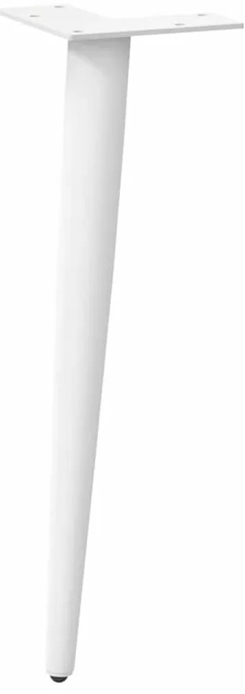 Pés para mesa de centro cônicos 4 peças, branco, 30-31 cm, aço
