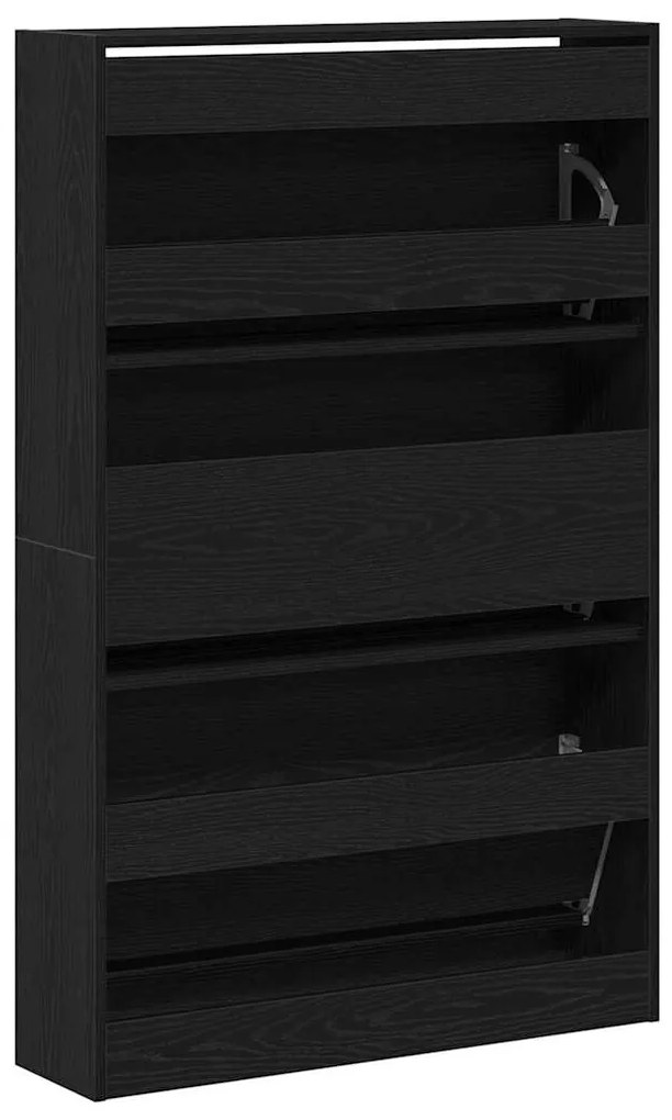 Cabide para Sapatos Preto Carvalho 80x21x125,5 cm Madeira Derivada