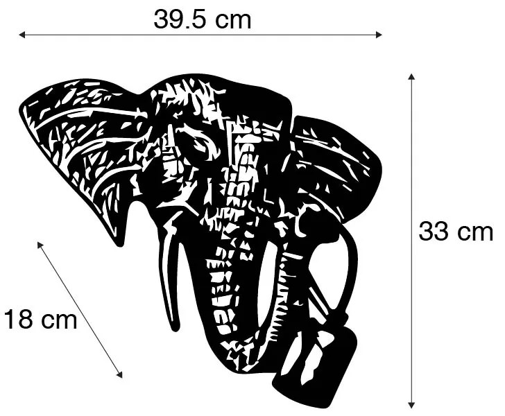 Candeeiro de parede vintage dourado - Animal Elefante